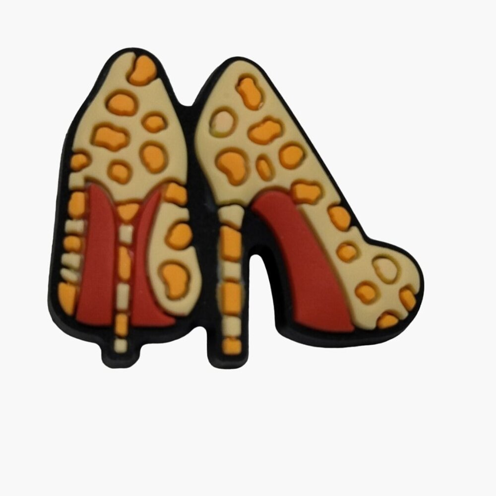 Leopard Print High Heels Shoe Charm